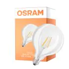 Osram Classic LED E27 Globe Włókno Przezroczysty 4W 470lm - 827 Bardzo Ciepła Biel | Zamienne 40W - UKCA Wersja