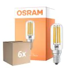 Opakowanie 6x Osram LED Special E14 Tubular Żarówka T26 Włókno Przezroczysty 6.5W 730lm - 827 Bardzo Ciepła Biel | Ściemnianie - Zamienne 55W